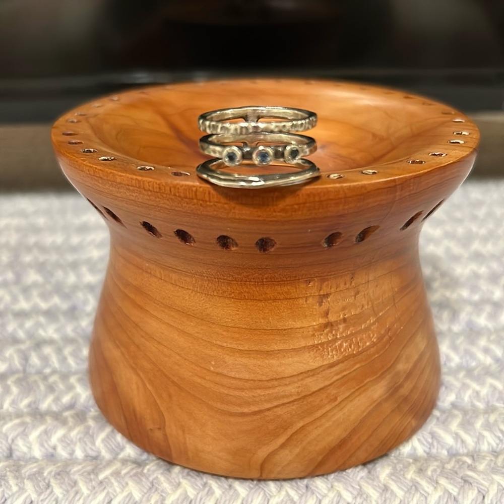 Or Paz Sterling-Blue Topaz Three band ring